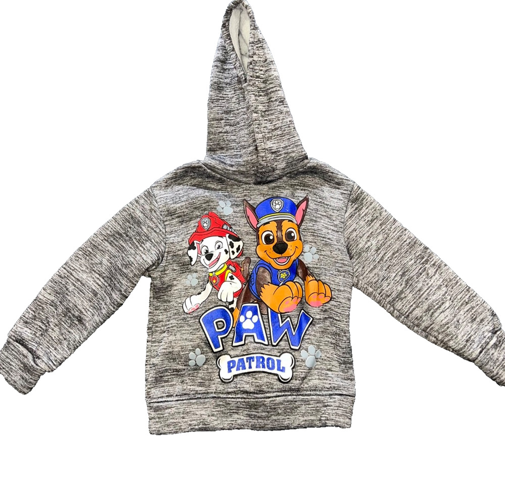Paw Patrol Fleece Pullover Hoodie Long Sleeve Size 4 - Gray A010284